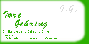imre gehring business card